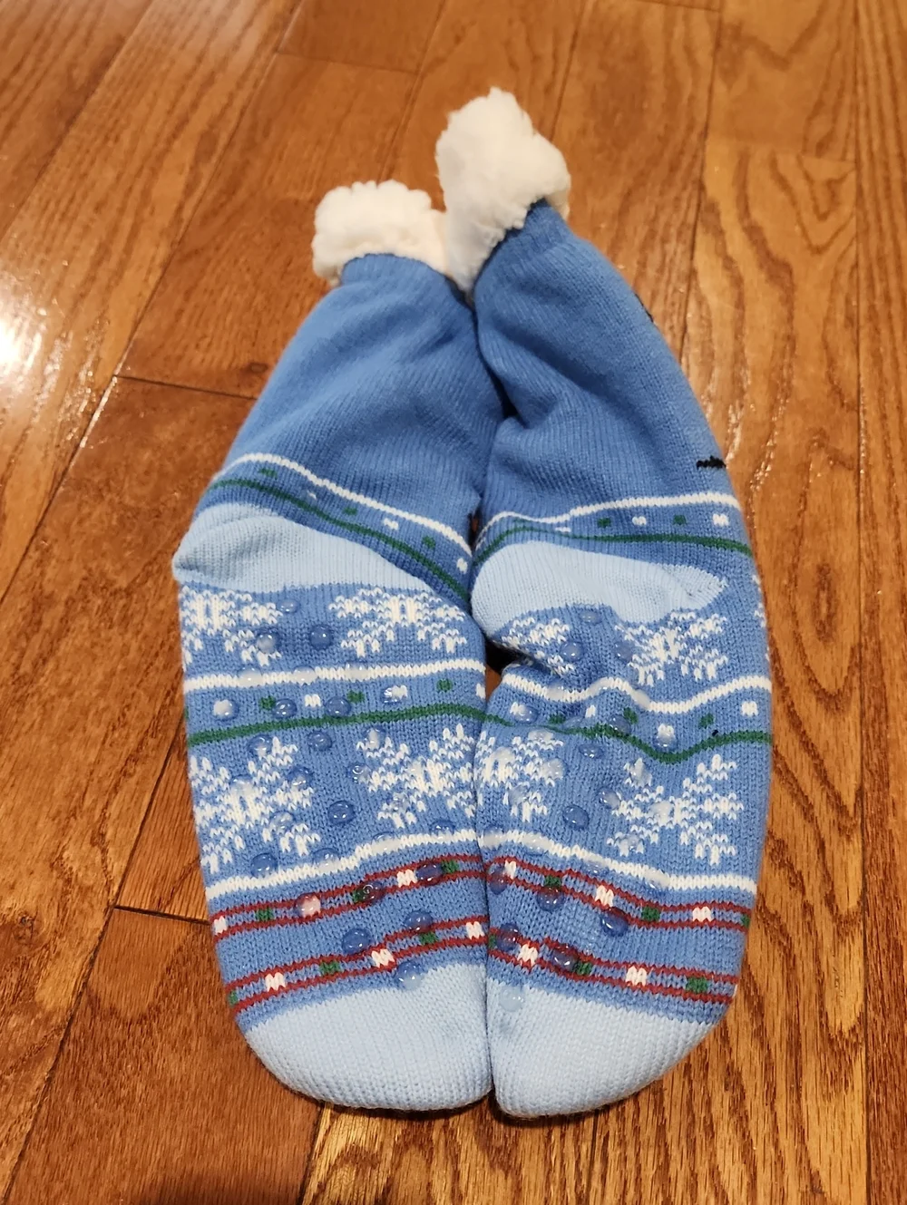 New Blue Snoopy Dog Holiday Sock Toy with Fleece Cuff